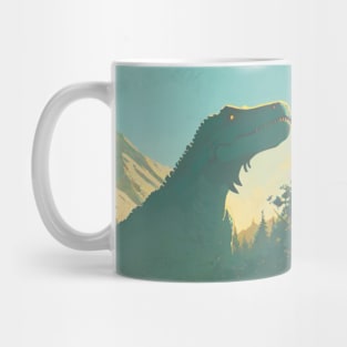 Retro Vintage Dinosaur T-Rex in Color Mug